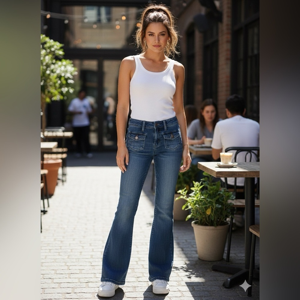Aeropostale Dark Blue Low Rise Stretch Flare Jeans, sizes 00 and 000